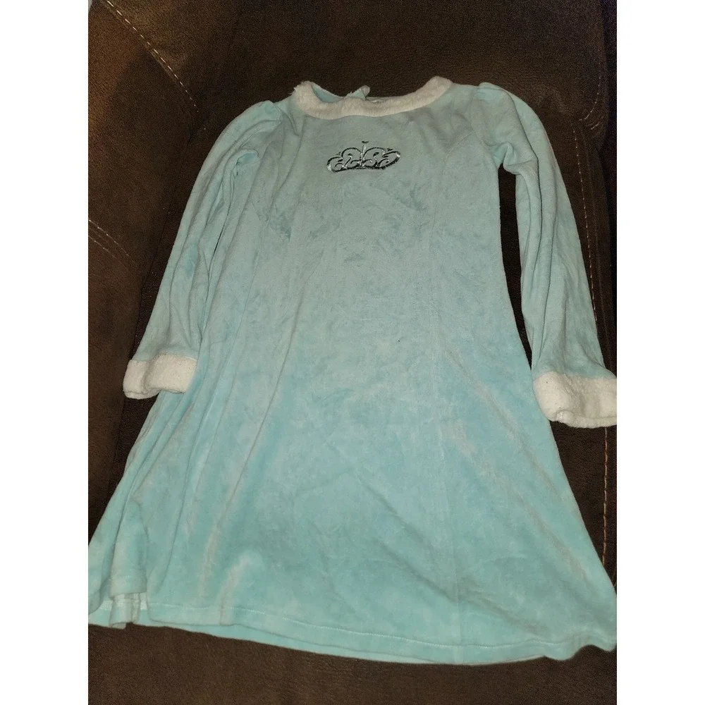 Gymboree unicorn princess blue velour‎ dress size 7